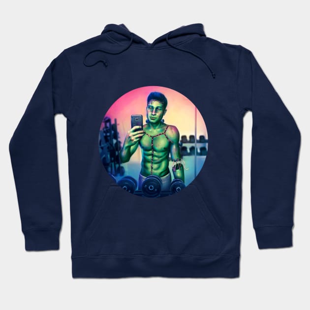 Frankenstein’s Body Building Hoodie by Lyara Costa